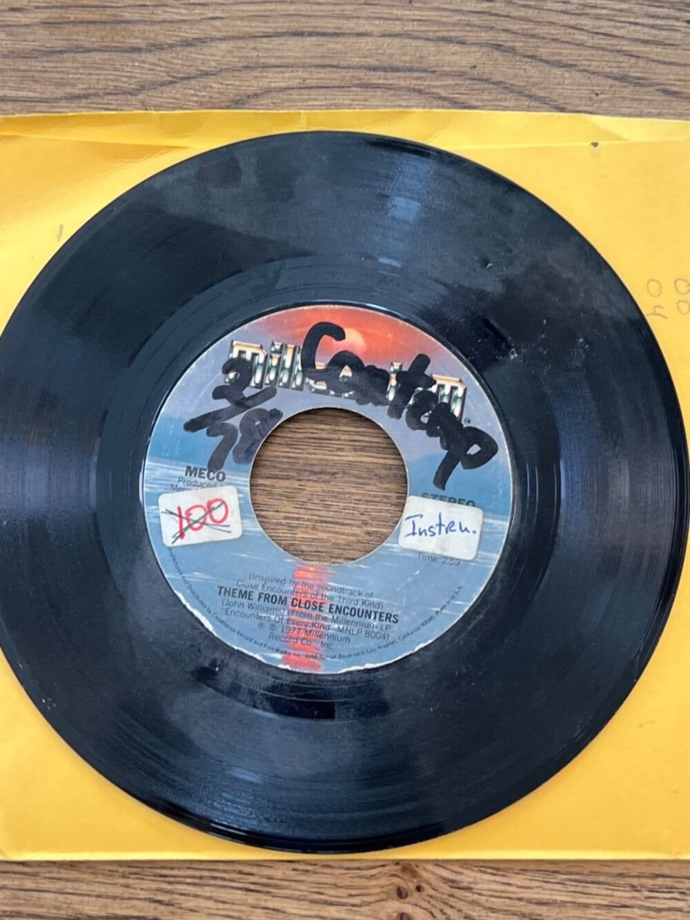 Theme From Close Encounters / Roman Nights 7" MECO 45 RPM Millennium Records 197